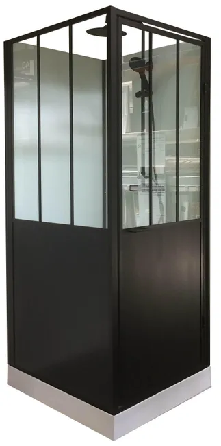 Cabine de douche carrée industrielle L.90 x l.90 cm, Artelo – Image 3