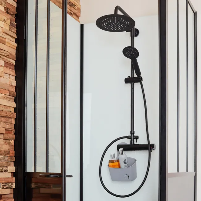 Cabine de douche carrée industrielle L.90 x l.90 cm, Artelo – Image 4